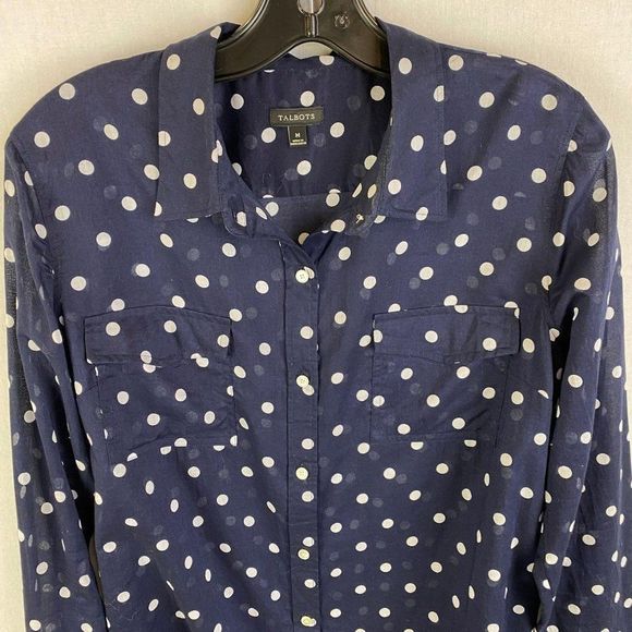 TALBOTS Dotted Sheer Shirt - Picture 3 of 6